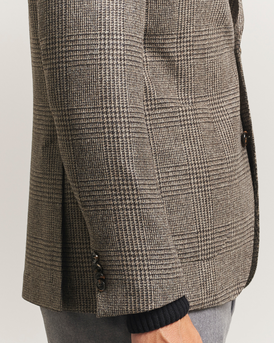 Hombres | Blazers | Oscar Jacobson | Ferry Patch Pocket Wool Check Blazer Brown