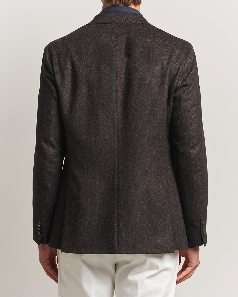 Hombres | Blazers | Oscar Jacobson | Fogerty Herringbone Tweed Blazer Brown