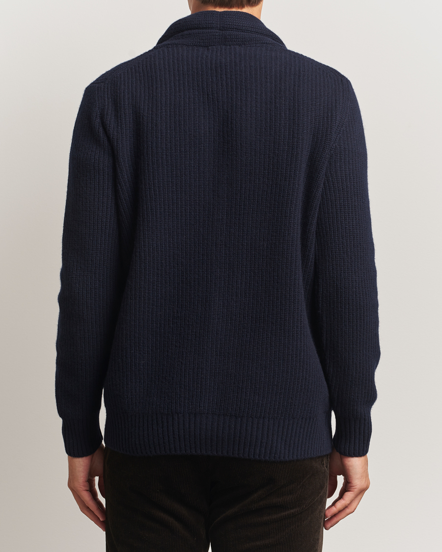 Hombres | Jerséis y prendas de punto | Oscar Jacobson | Roland Wool Cardigan Navy
