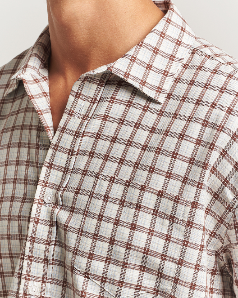 Hombres | Camisas | Palmes | Cotton/Merino Shirt White/Brown