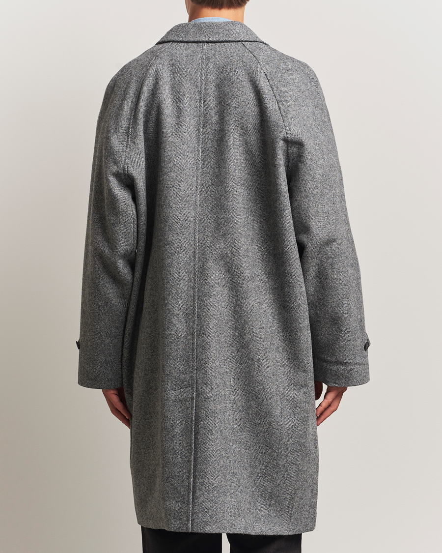 Hombres | Abrigos y chaquetas | Palmes | Herringbone Wool Coat Charcoal