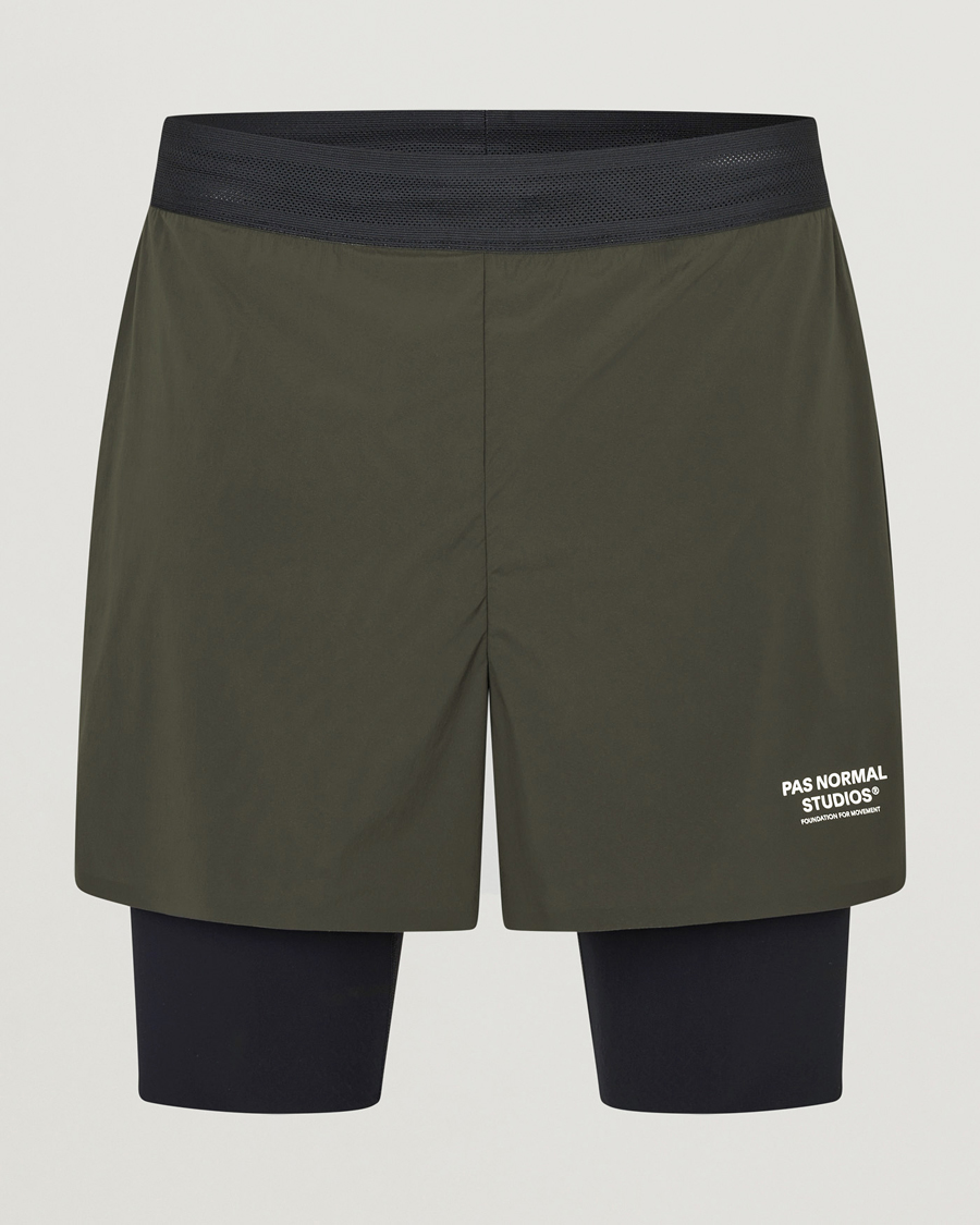 Hombres | Pantalones cortos | Pas Normal Studios | Balance 2-in-1 Shorts Dark Olive