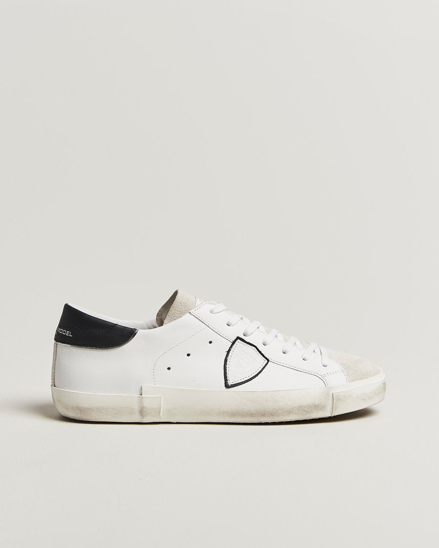 Hombres | Zapatillas | Philippe Model | Prsx Low Top Leather Sneakers White/Black