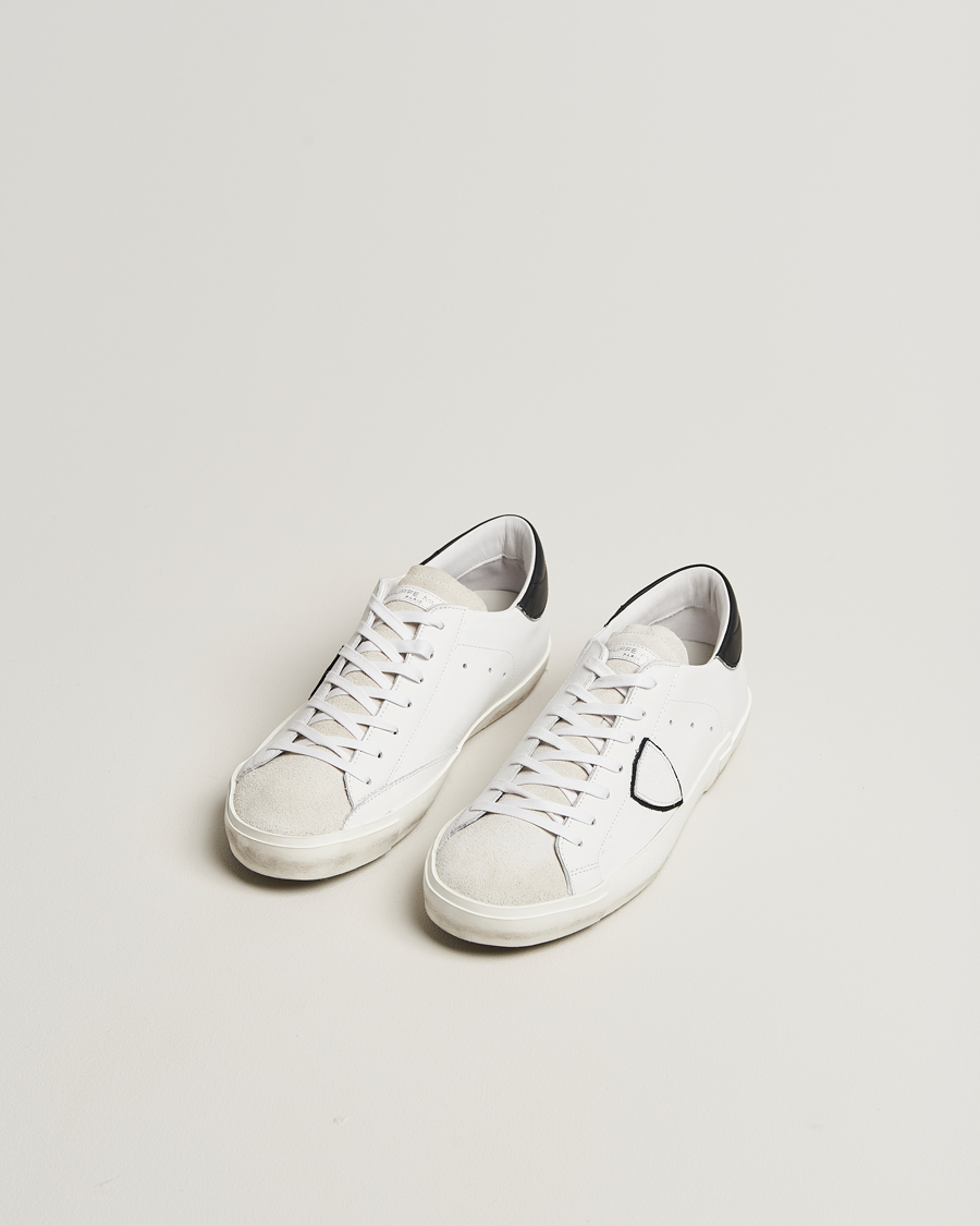 Hombres | Zapatillas | Philippe Model | Prsx Low Top Leather Sneakers White/Black