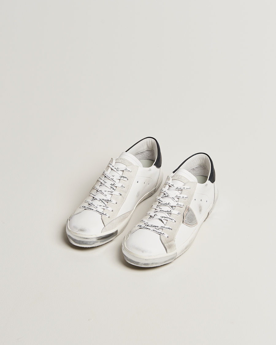 Hombres | Zapatillas | Philippe Model | Prsx Low Top Leather Sneakers White/Silver
