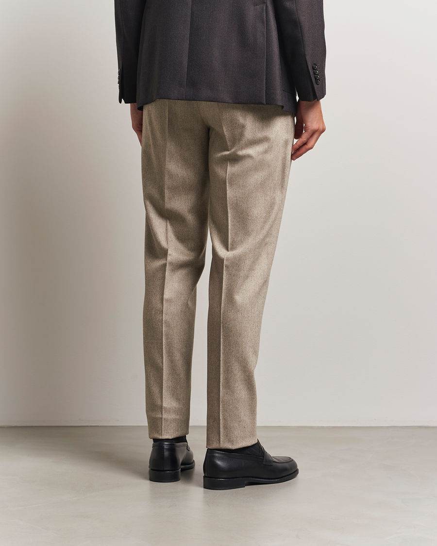Hombres | Pantalones | PT01 | Slim Fit Wool/Cashmere Drawstring Trousers Beige