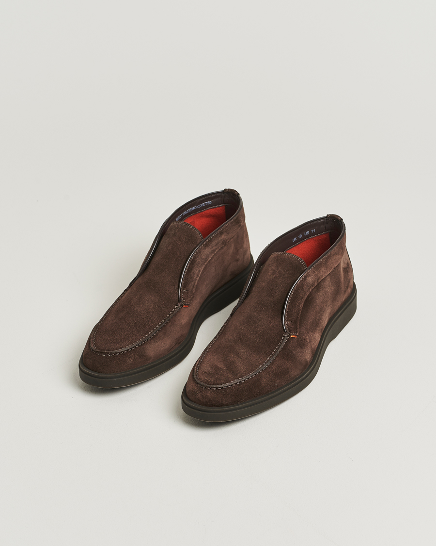 Hombres | Botas | Santoni | Detroit Chukka Boots Dark Brown Suede