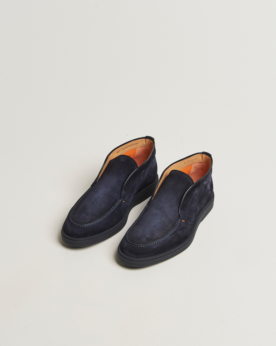 Hombres | Botas | Santoni | Detroit Chukka Boots Navy Suede