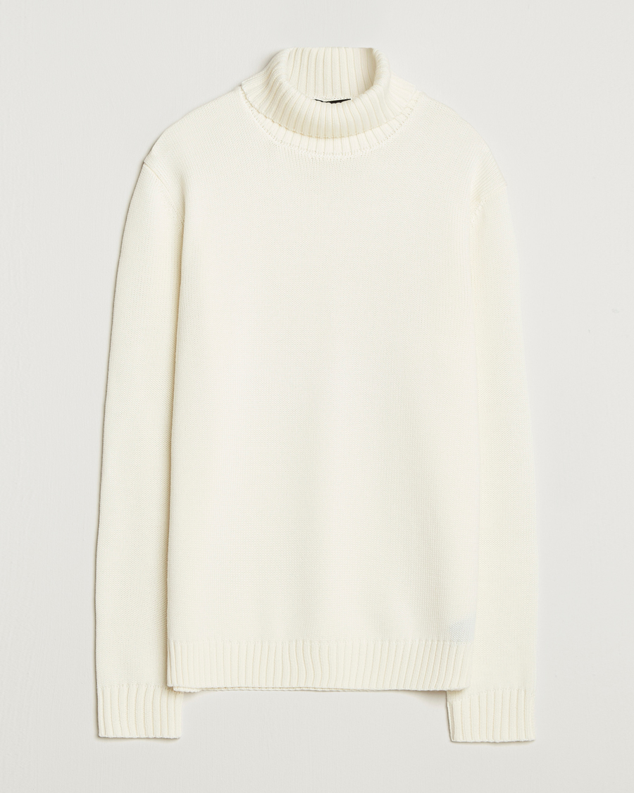 Hombres | Jerséis y prendas de punto | Zanone | Virgin Merino Wool Rollneck Latte