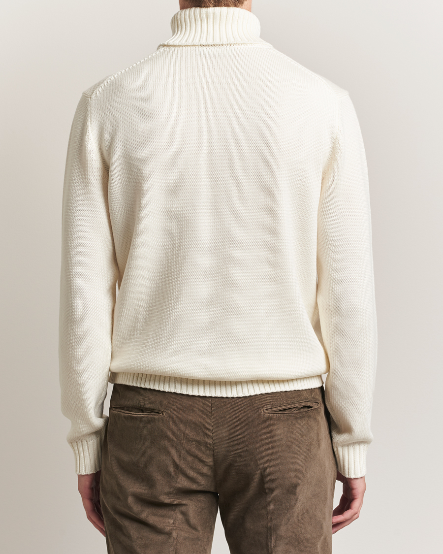 Hombres | Jerséis y prendas de punto | Zanone | Virgin Merino Wool Rollneck Latte