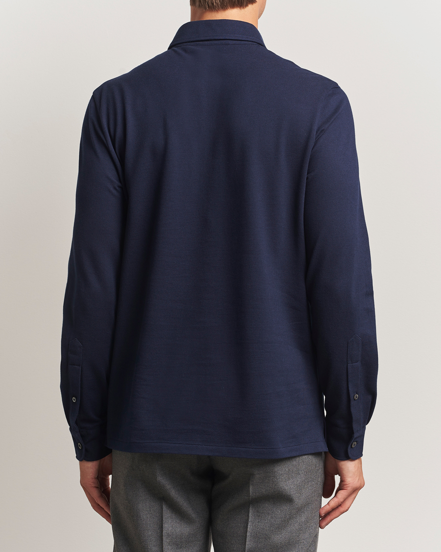 Hombres | Polos | Ralph Lauren Purple Label | Long Sleeve Polo Shirt Navy