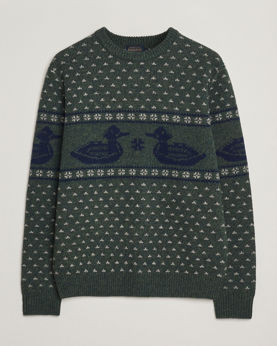Hombres | Jerséis y prendas de punto | Pendleton | Wool Duck Sweater Green
