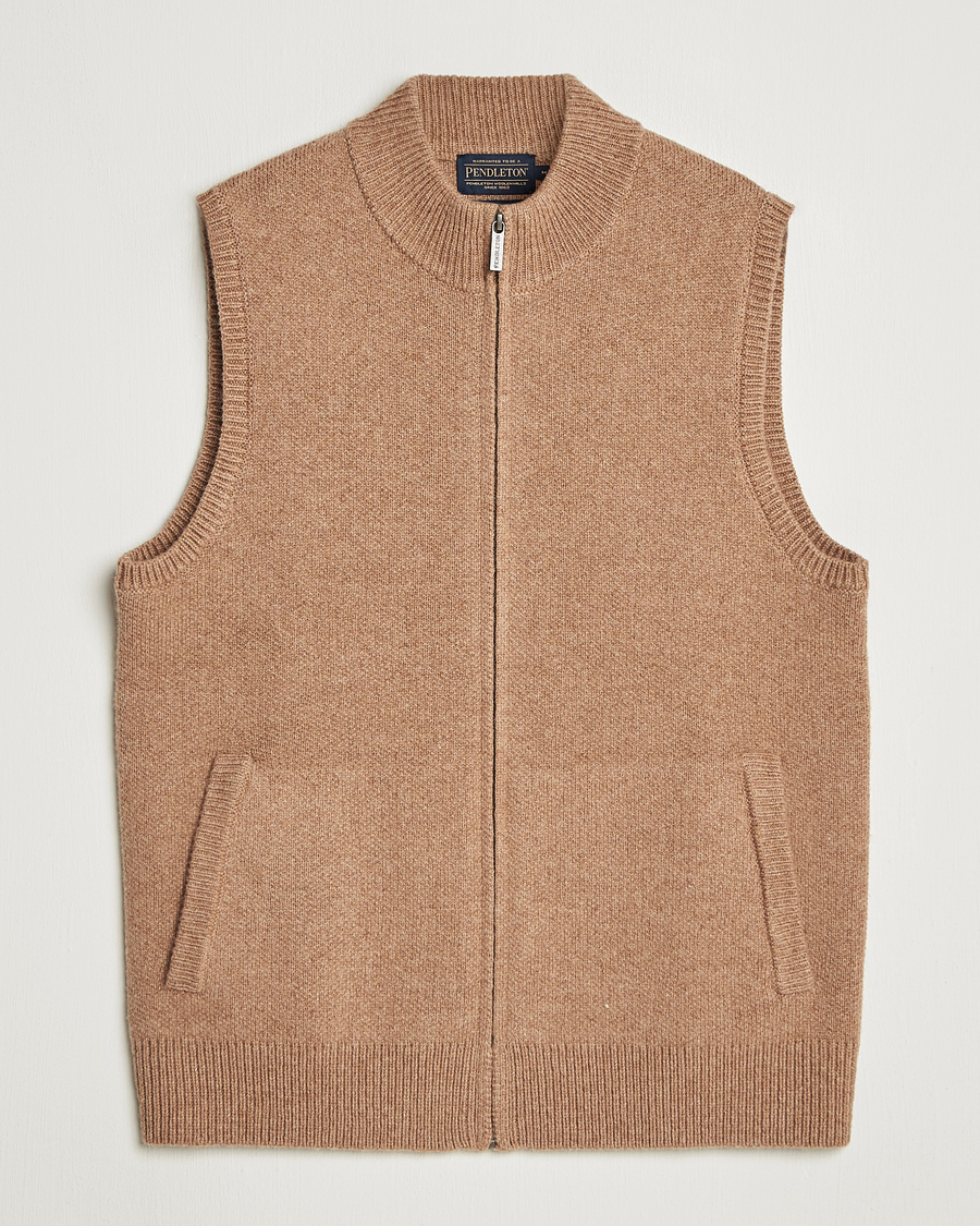 Hombres | Jerséis y prendas de punto | Pendleton | Wool Sweater Vest Tan