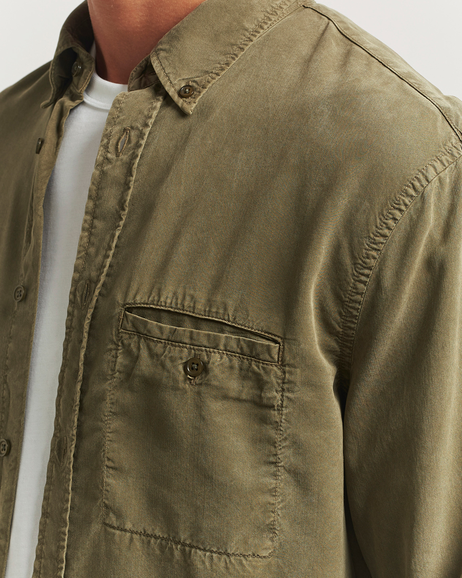 Hombres | Camisas | Filippa K | Zachary Lyocell Shirt Dark Olive