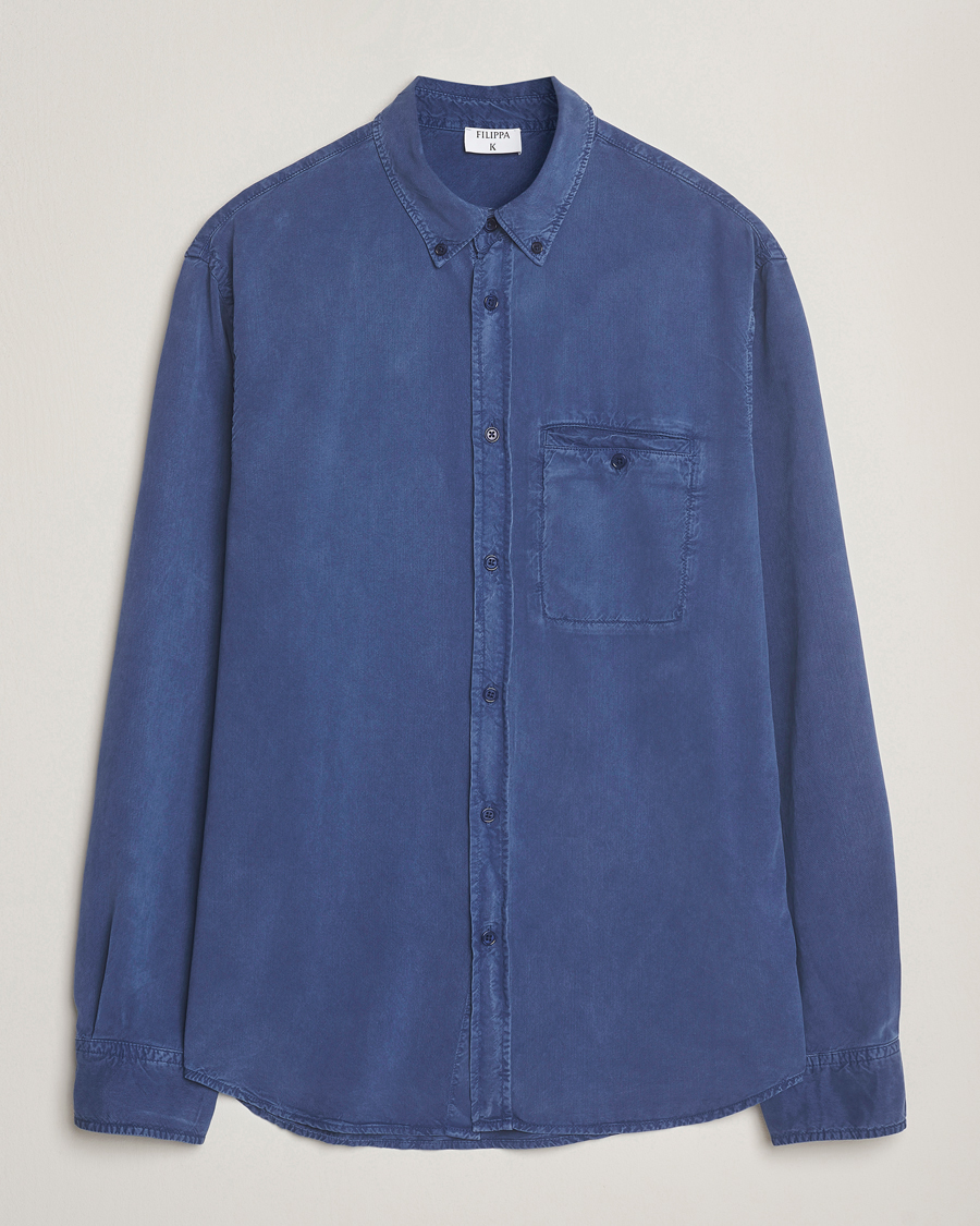 Hombres | Camisas | Filippa K | Zachary Lyocell Shirt Royal Navy