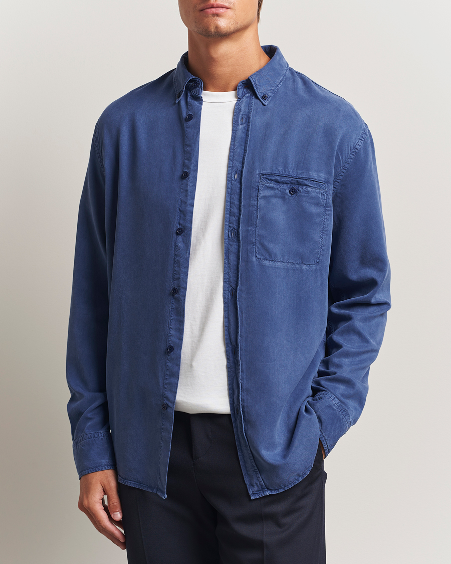 Hombres | Camisas | Filippa K | Zachary Lyocell Shirt Royal Navy