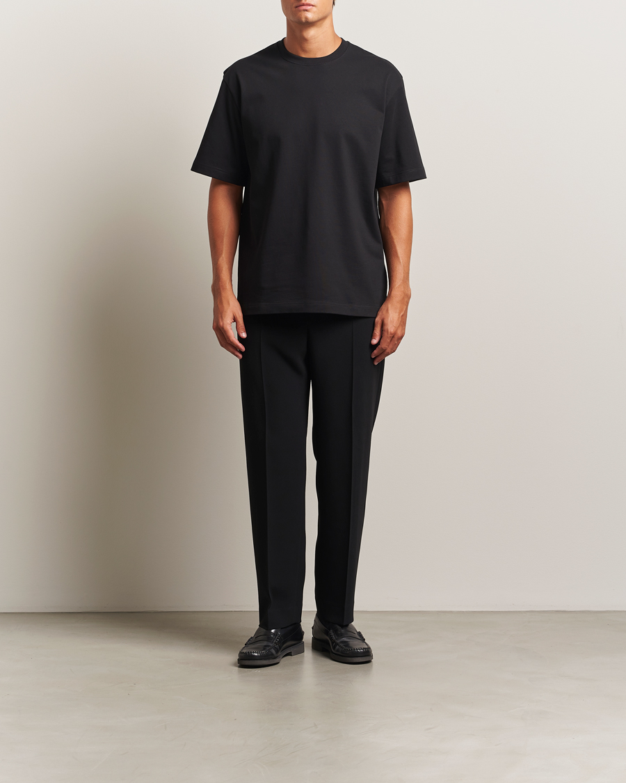 Hombres | Camisetas | Filippa K | Heavy Cotton Crew Neck T-Shirt Black