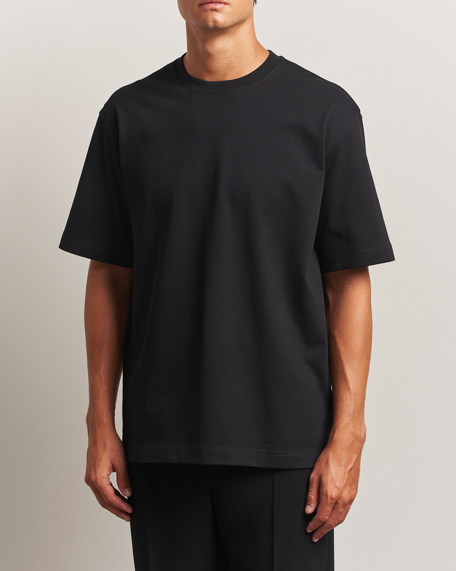 Hombres | Camisetas | Filippa K | Heavy Cotton Crew Neck T-Shirt Black