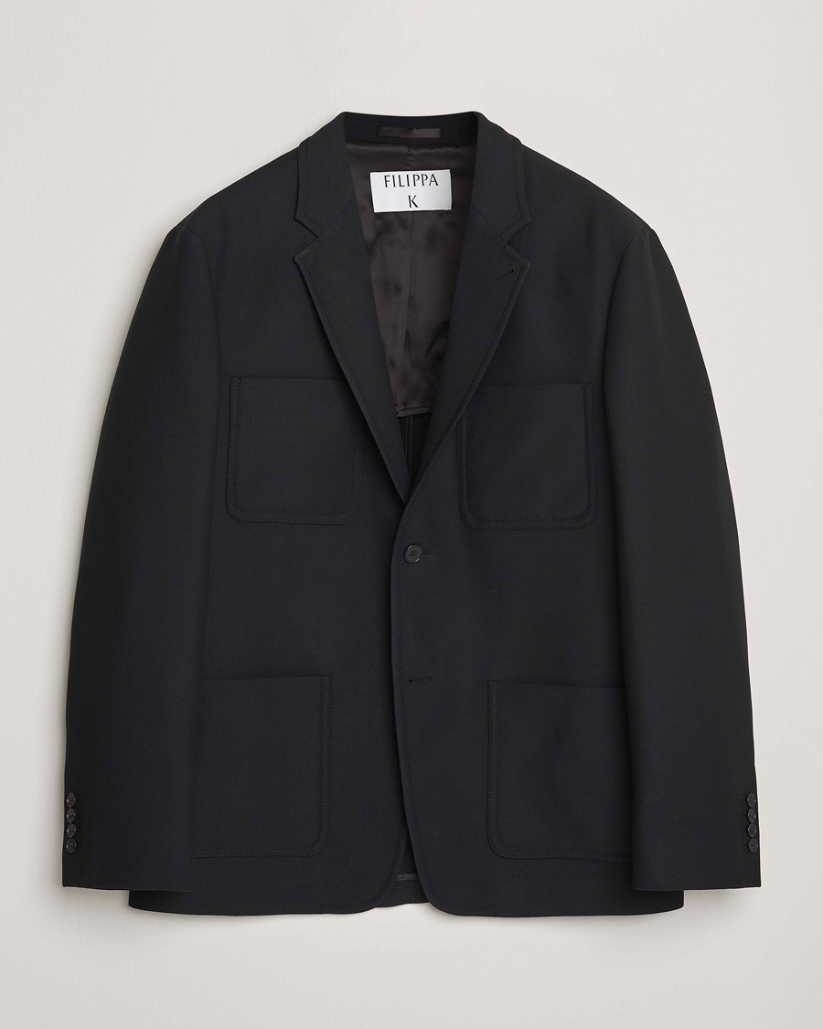 Hombres | Blazers | Filippa K | Riley Wool Workwear Blazer Black