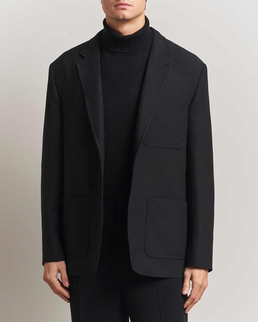 Hombres | Blazers | Filippa K | Riley Wool Workwear Blazer Black