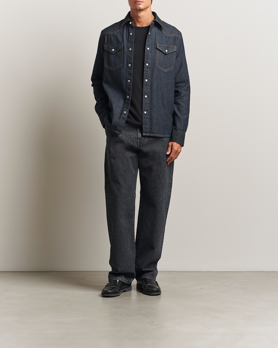 Hombres | Camisas | Filippa K | Loose Fit Workwear Jeans Washed Black