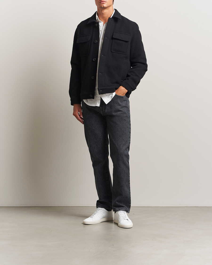 Hombres | Pantalones | Filippa K | Tapered Cropped Jeans Washed Black