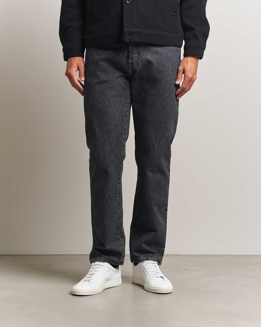 Hombres | Pantalones | Filippa K | Tapered Cropped Jeans Washed Black