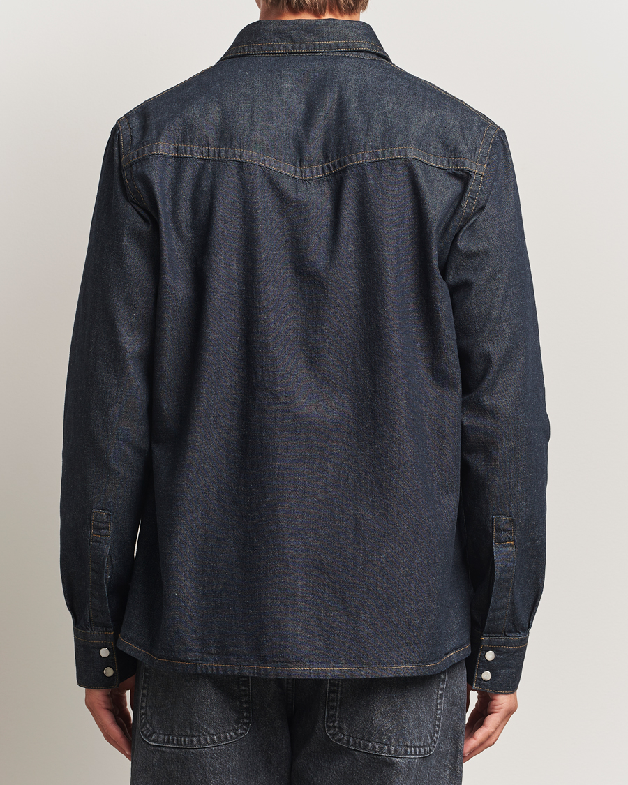 Hombres | Camisas | Filippa K | Western Denim Shirt Rinsed Blue Wash