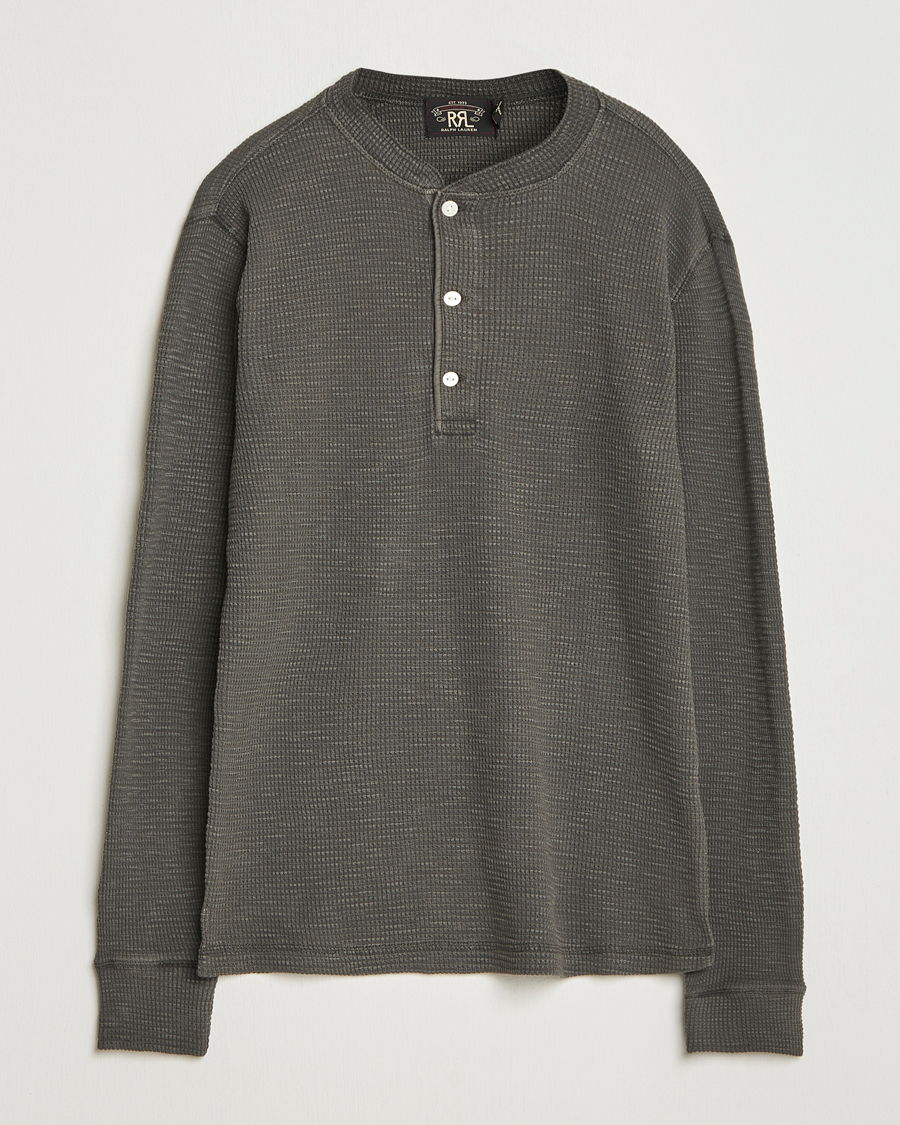 Hombres | Jerséis y prendas de punto | RRL | Long Sleeve Henley Faded Black
