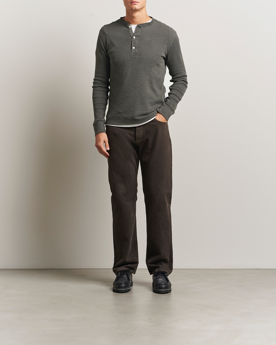 Hombres | Jerséis y prendas de punto | RRL | Long Sleeve Henley Faded Black