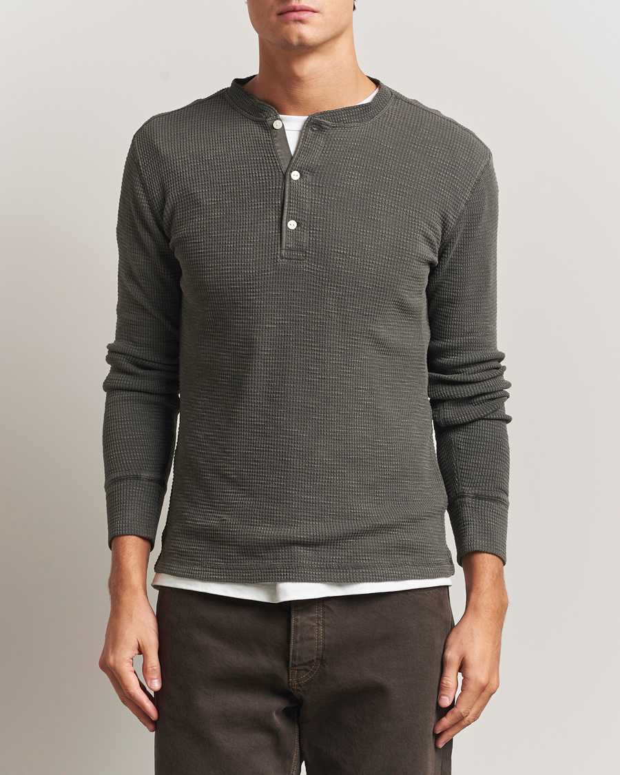 Hombres | Jerséis y prendas de punto | RRL | Long Sleeve Henley Faded Black
