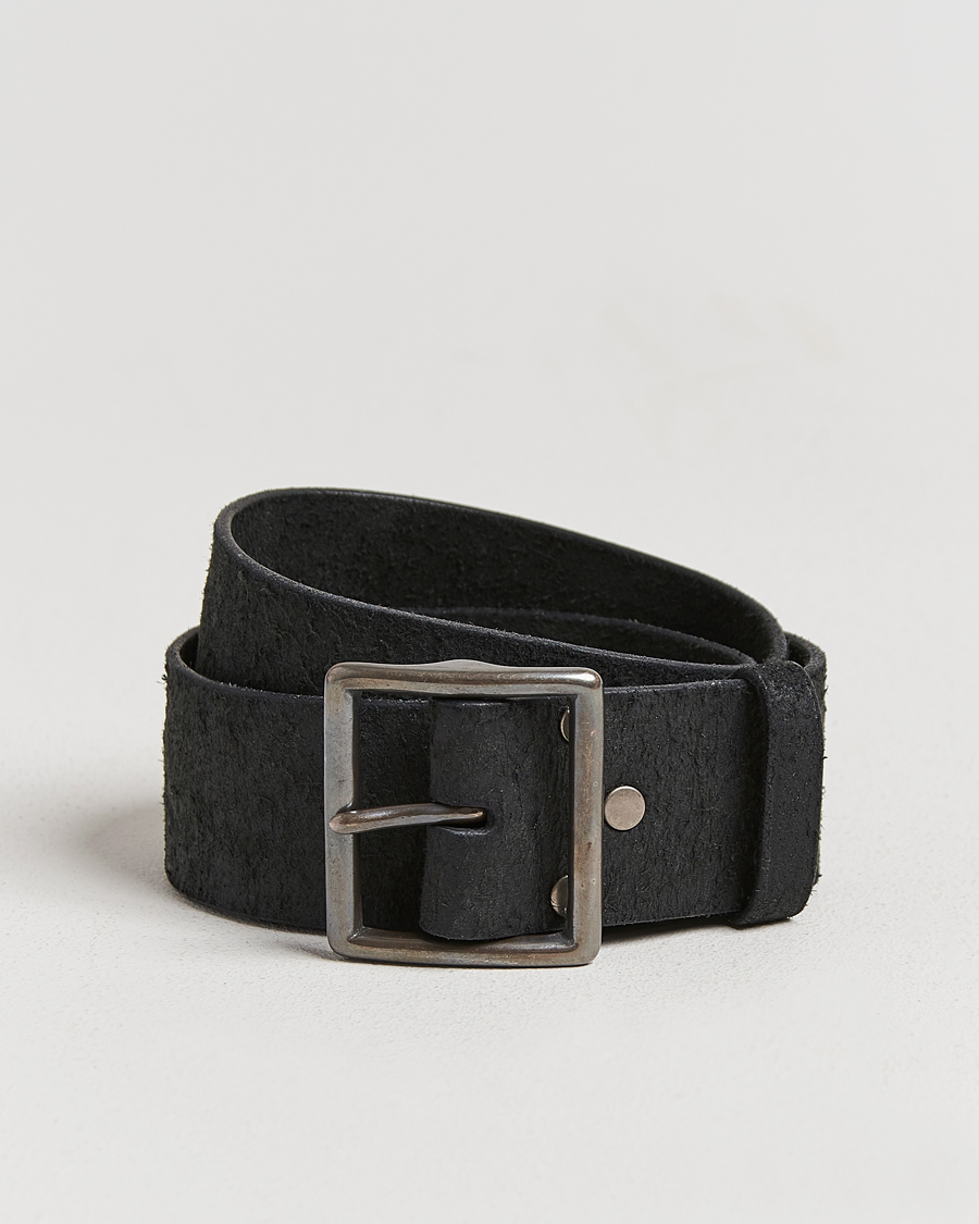 Hombres | Cinturones | RRL | Jones Tumbled Leather Belt Black