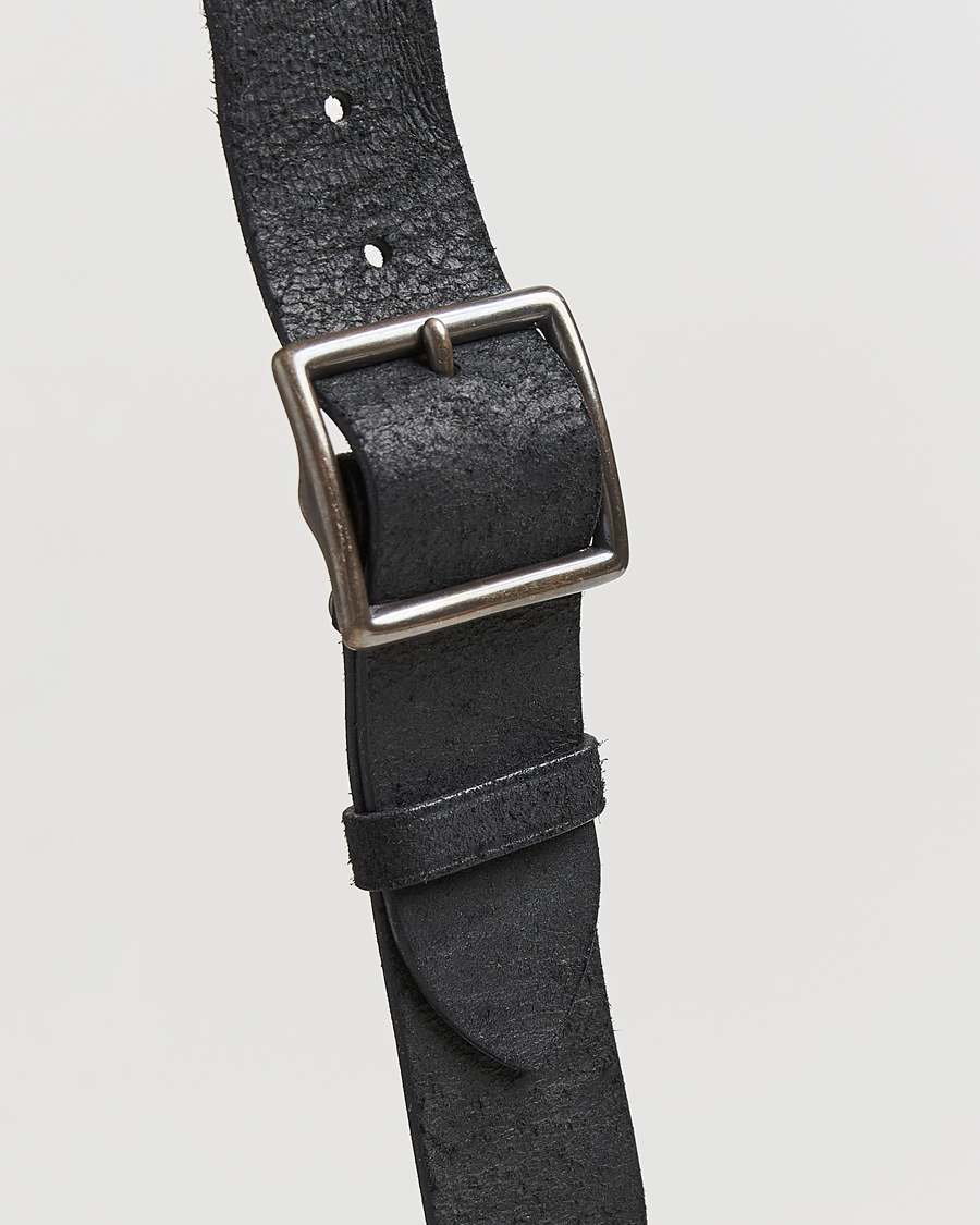 Hombres | Cinturones | RRL | Jones Tumbled Leather Belt Black
