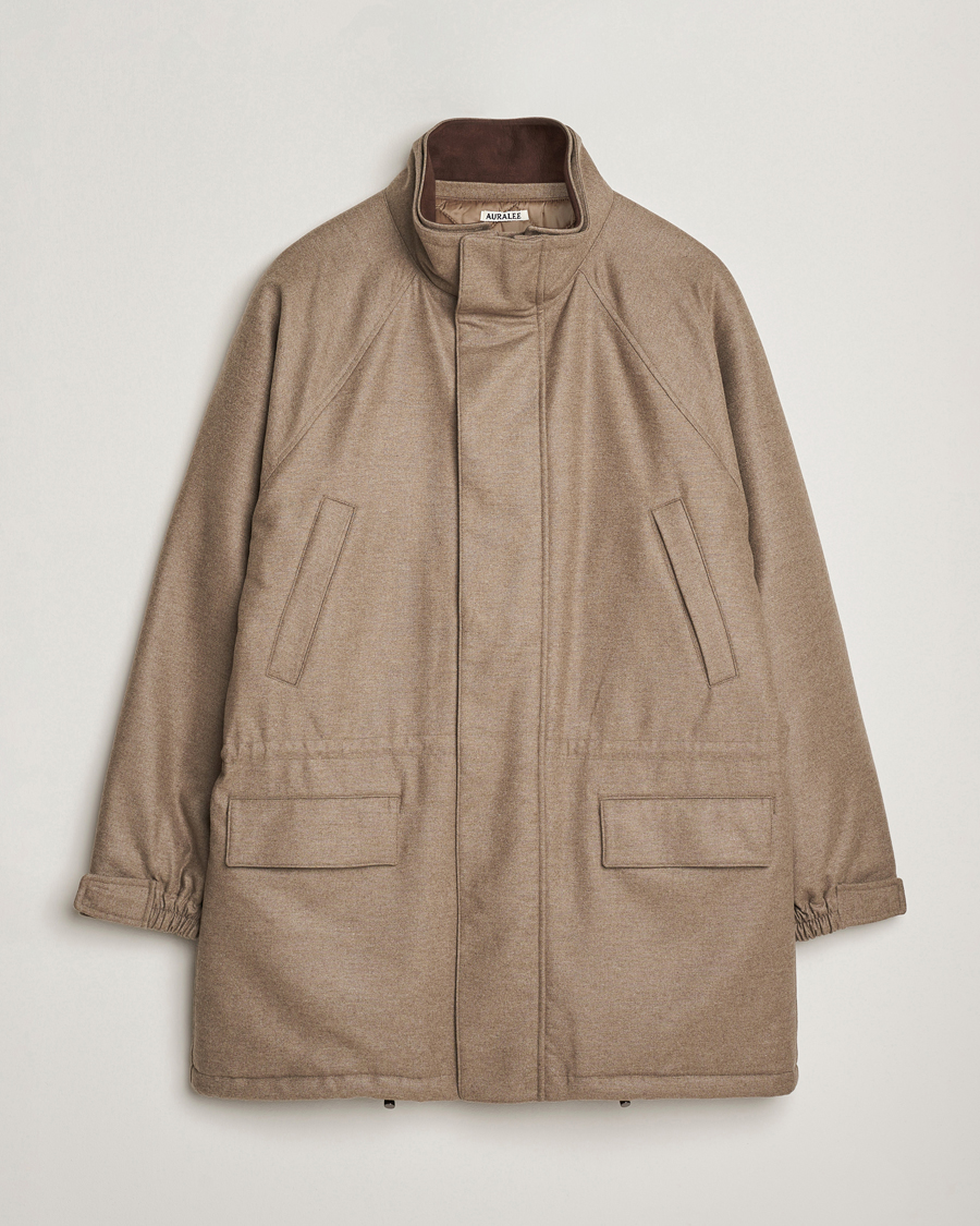 Hombres | Abrigos y chaquetas | Auralee | Wool Flannel Down Coat Brown