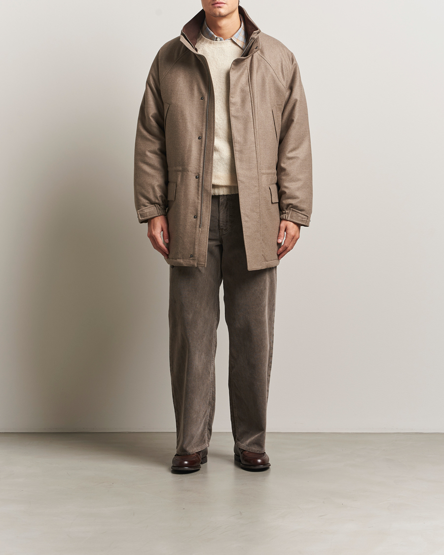 Hombres | Abrigos y chaquetas | Auralee | Wool Flannel Down Coat Brown