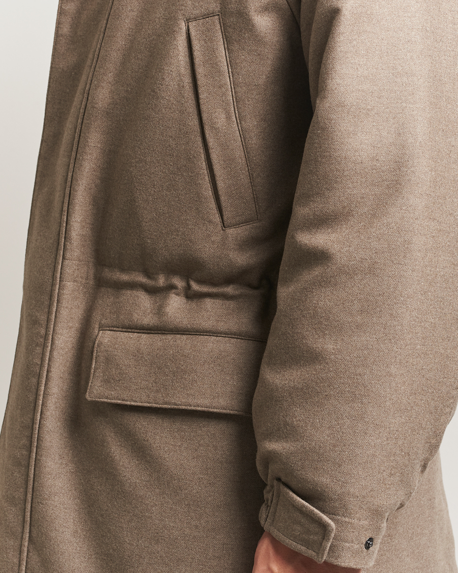 Hombres | Abrigos y chaquetas | Auralee | Wool Flannel Down Coat Brown