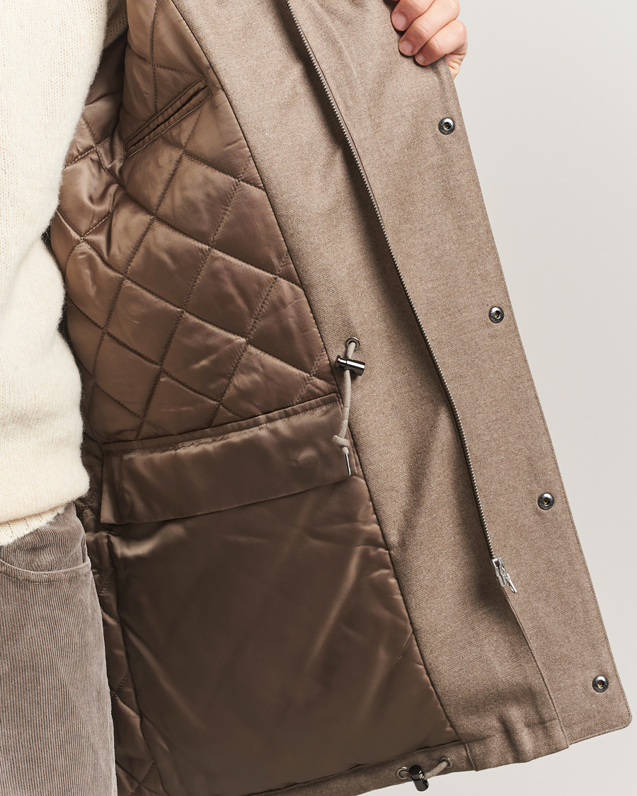Hombres | Abrigos y chaquetas | Auralee | Wool Flannel Down Coat Brown