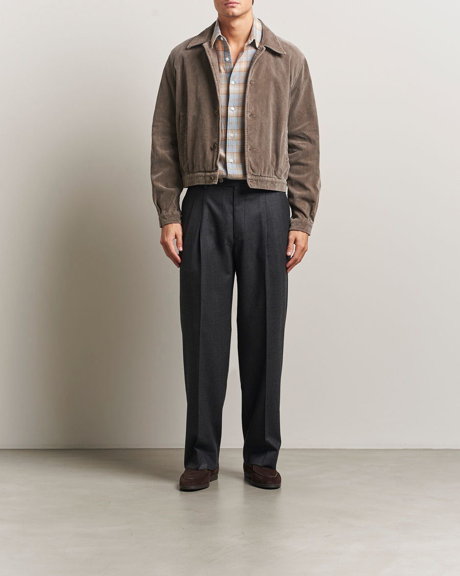 Hombres | Abrigos y chaquetas | Auralee | Corduroy Bomber Jacket Olive