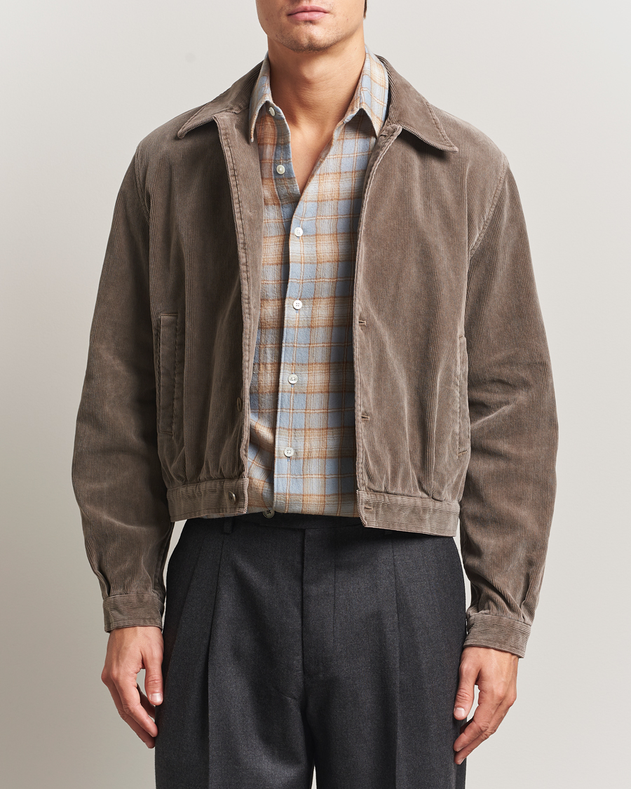 Hombres | Abrigos y chaquetas | Auralee | Corduroy Bomber Jacket Olive
