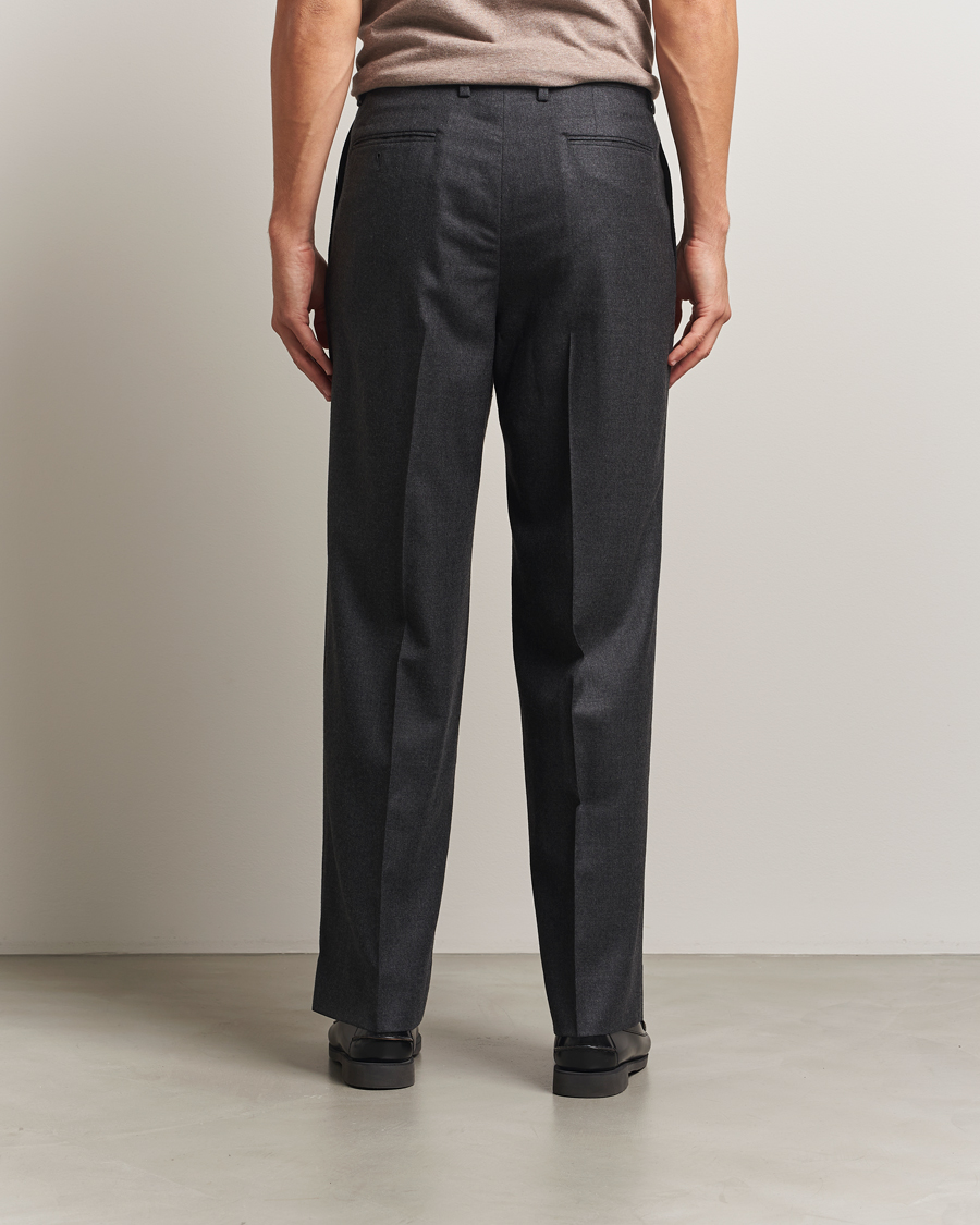 Hombres | Pantalones | Auralee | Superlight Flannel Slacks Charcoal