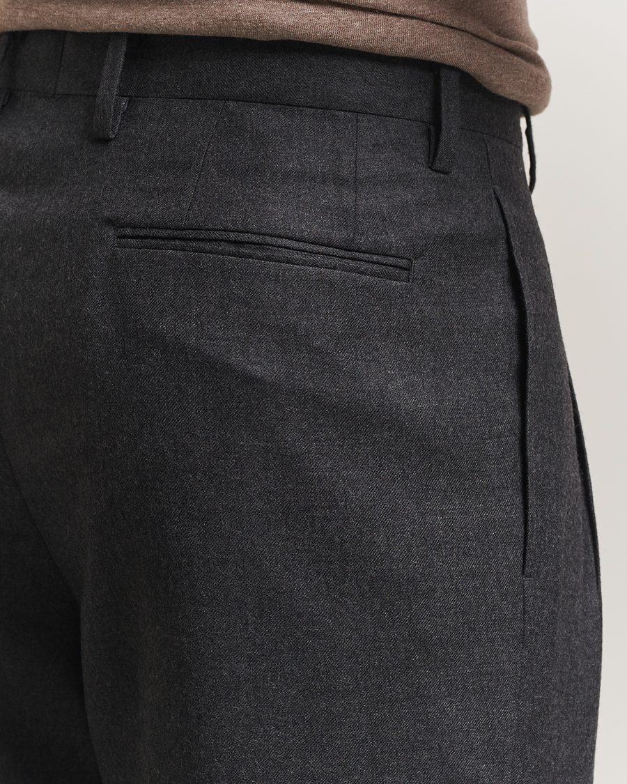 Hombres | Pantalones | Auralee | Superlight Flannel Slacks Charcoal