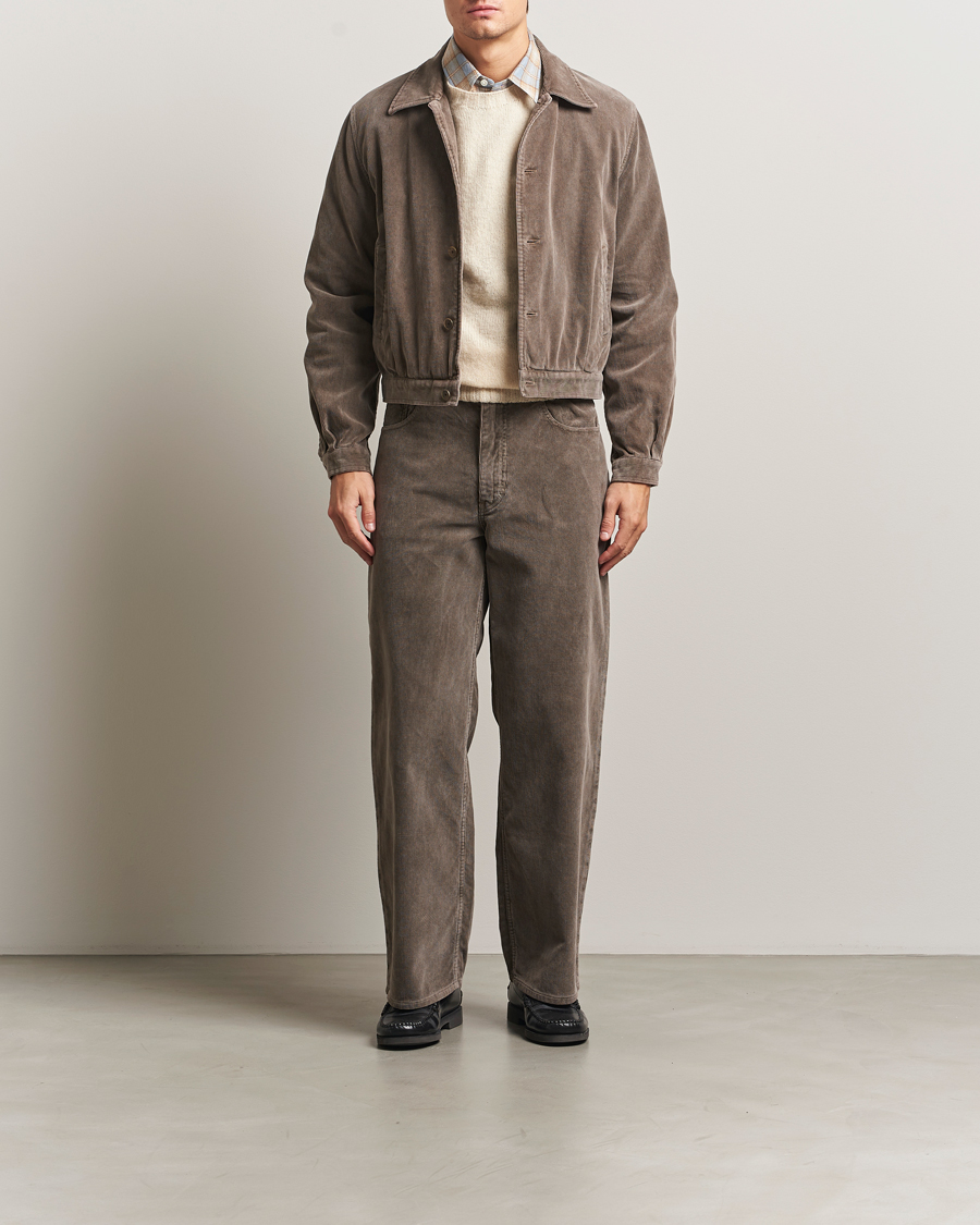 Hombres | Pantalones | Auralee | Dyed Corduroy 5-Pocket Pants Olive
