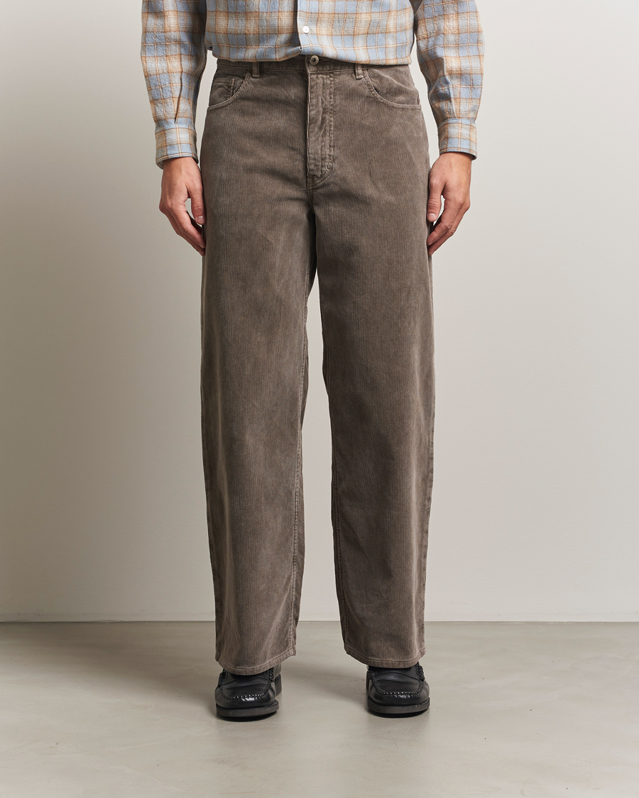 Hombres | Pantalones | Auralee | Dyed Corduroy 5-Pocket Pants Olive