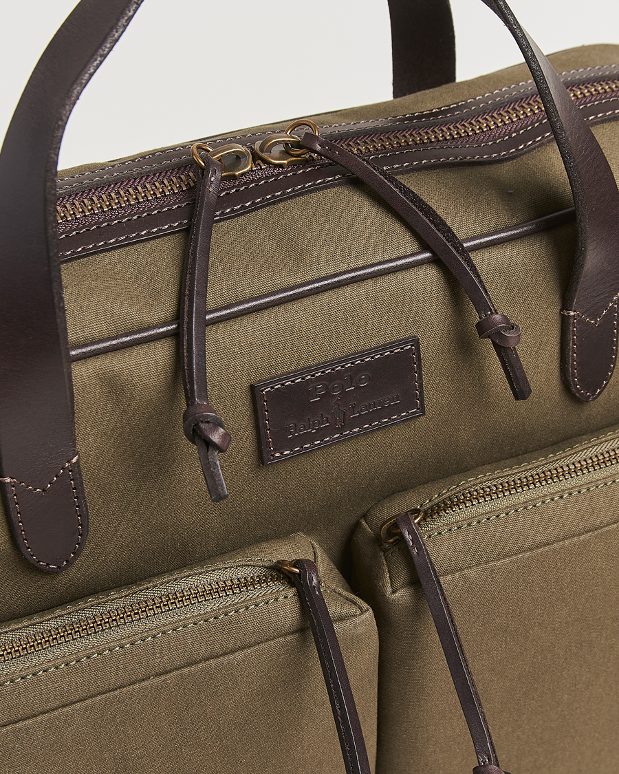 Hombres | Polo Ralph Lauren Commuter Canvas Messenger Bag Defender Green/Brown | Polo Ralph Lauren | Commuter Canvas Messenger Bag Defender Green/Brown
