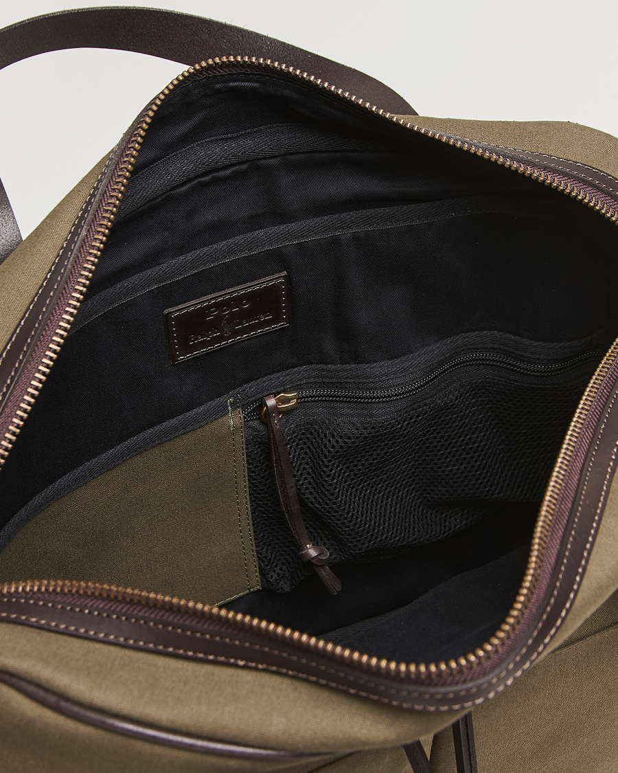 Hombres | Polo Ralph Lauren Commuter Canvas Messenger Bag Defender Green/Brown | Polo Ralph Lauren | Commuter Canvas Messenger Bag Defender Green/Brown