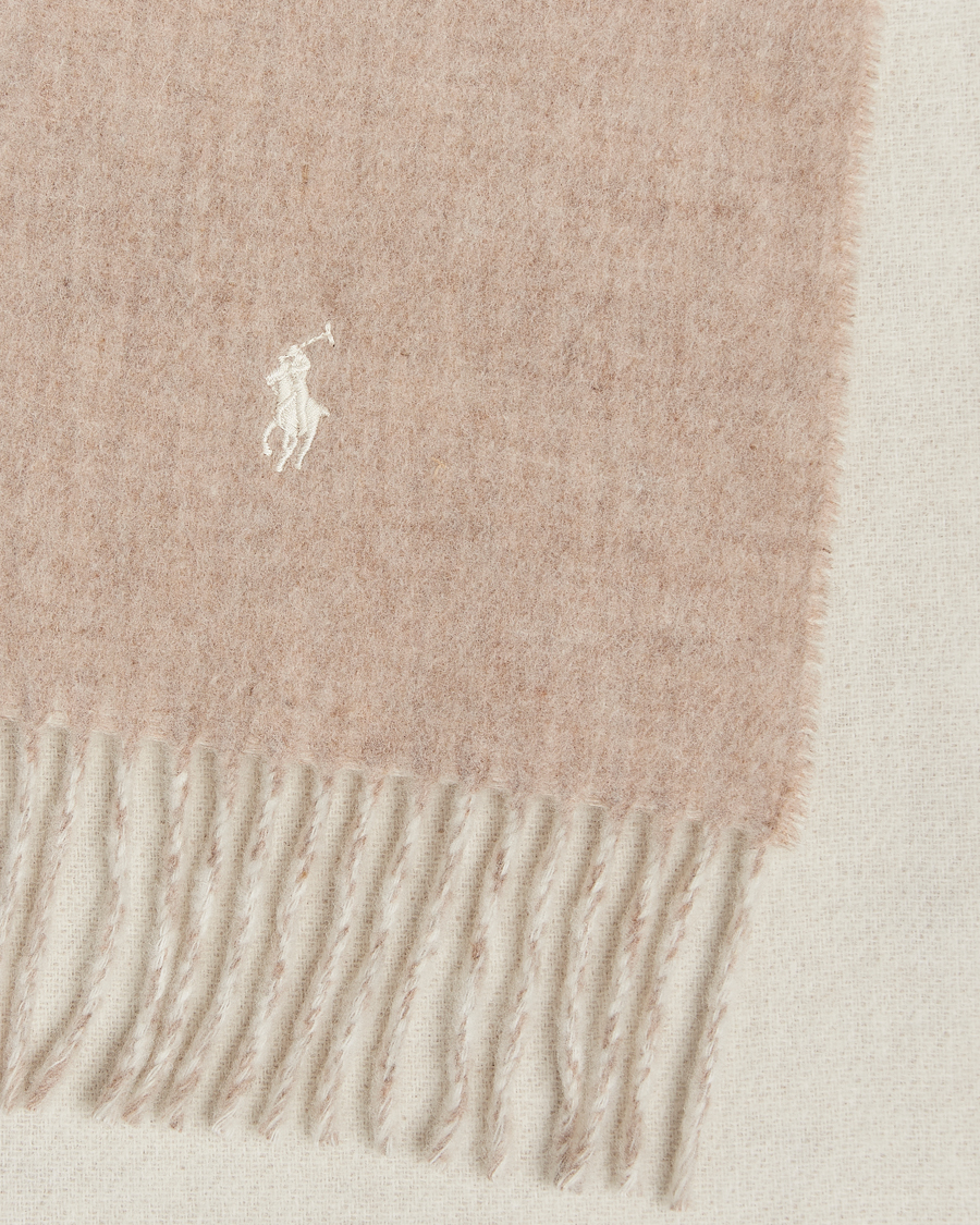 Hombres | Polo Ralph Lauren Reversible Wool Scarf Taupe/Winter Cream | Polo Ralph Lauren | Reversible Wool Scarf Taupe/Winter Cream