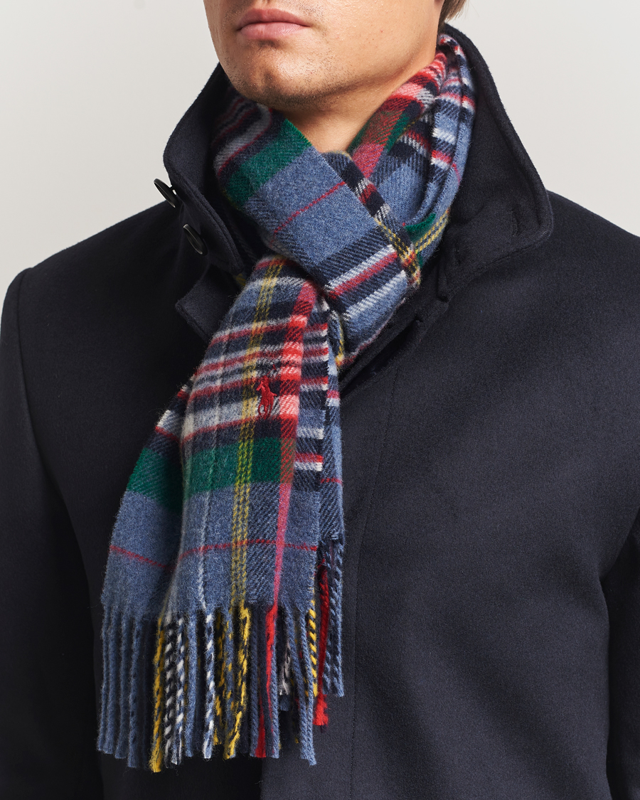 Hombres | Polo Ralph Lauren Classic Wool Scarf Blue Multi | Polo Ralph Lauren | Classic Wool Scarf Blue Multi