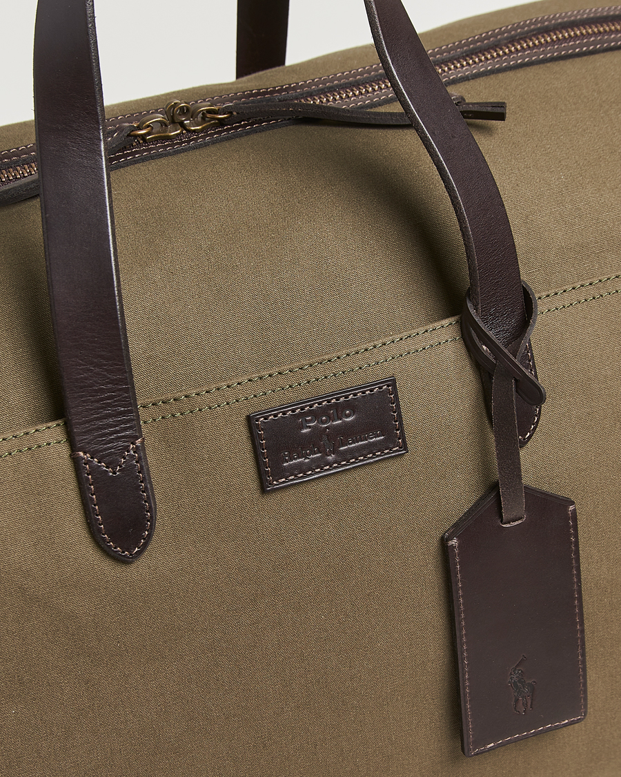 Hombres | Polo Ralph Lauren Medium Canvas Duffle Bag Defender Green/Brown | Polo Ralph Lauren | Medium Canvas Duffle Bag Defender Green/Brown