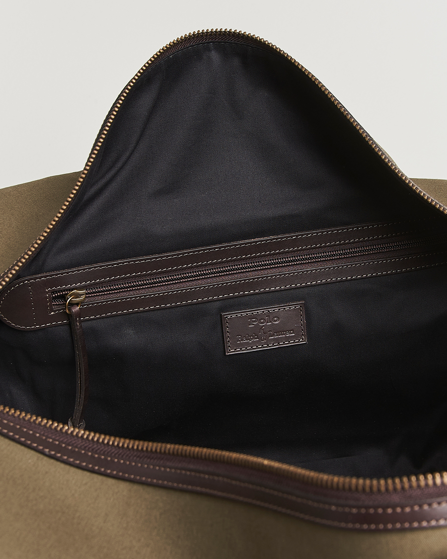 Hombres | Polo Ralph Lauren Medium Canvas Duffle Bag Defender Green/Brown | Polo Ralph Lauren | Medium Canvas Duffle Bag Defender Green/Brown