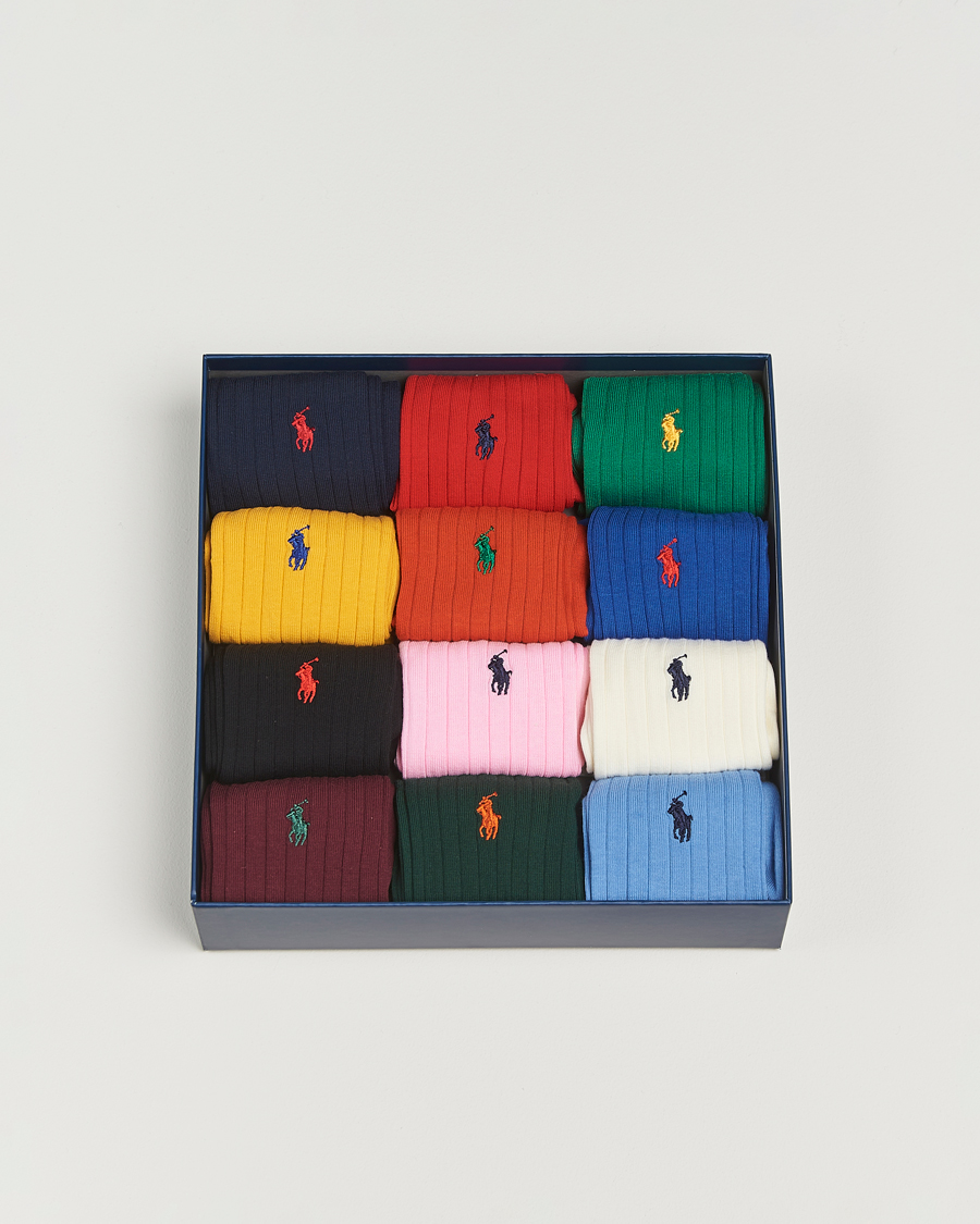 Hombres | Ropa interior y calcetines | Polo Ralph Lauren | 12-Pack Egyptian Rib Cotton Crew Socks Multicolor
